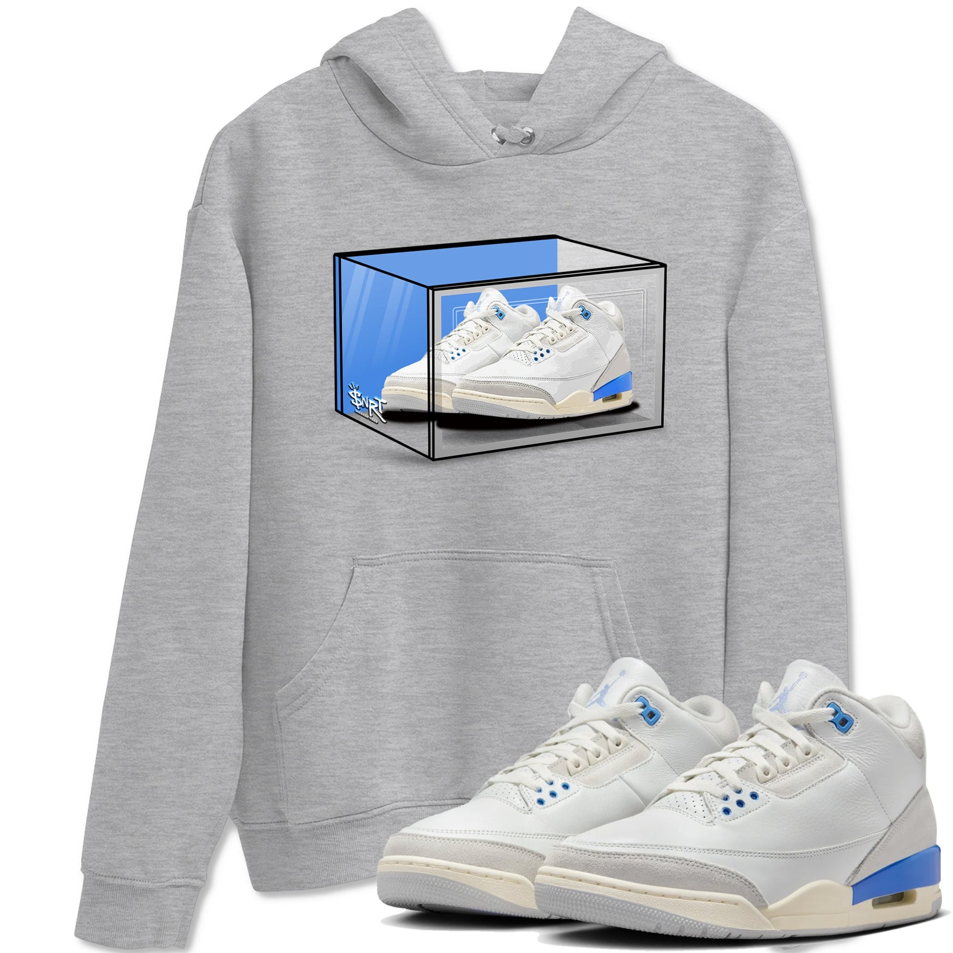 Air Jordan 3 Lucky Shorts shirts to match jordans Shoe Box sneaker match tees Air Jordan 3 Retro Lucky Shorts match shoes to clothes SNRT Sneaker Tees unisex cotton Heather Grey 1 shirts