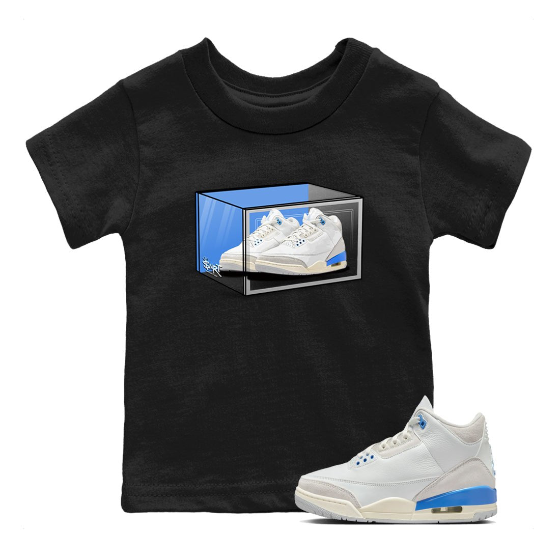 Air Jordan 3 Lucky Shorts shirts to match jordans Shoe Box sneaker match tees Air Jordan 3 Retro Lucky Shorts match shoes to clothes SNRT Sneaker Tees Youth Baby Black 1 tee
