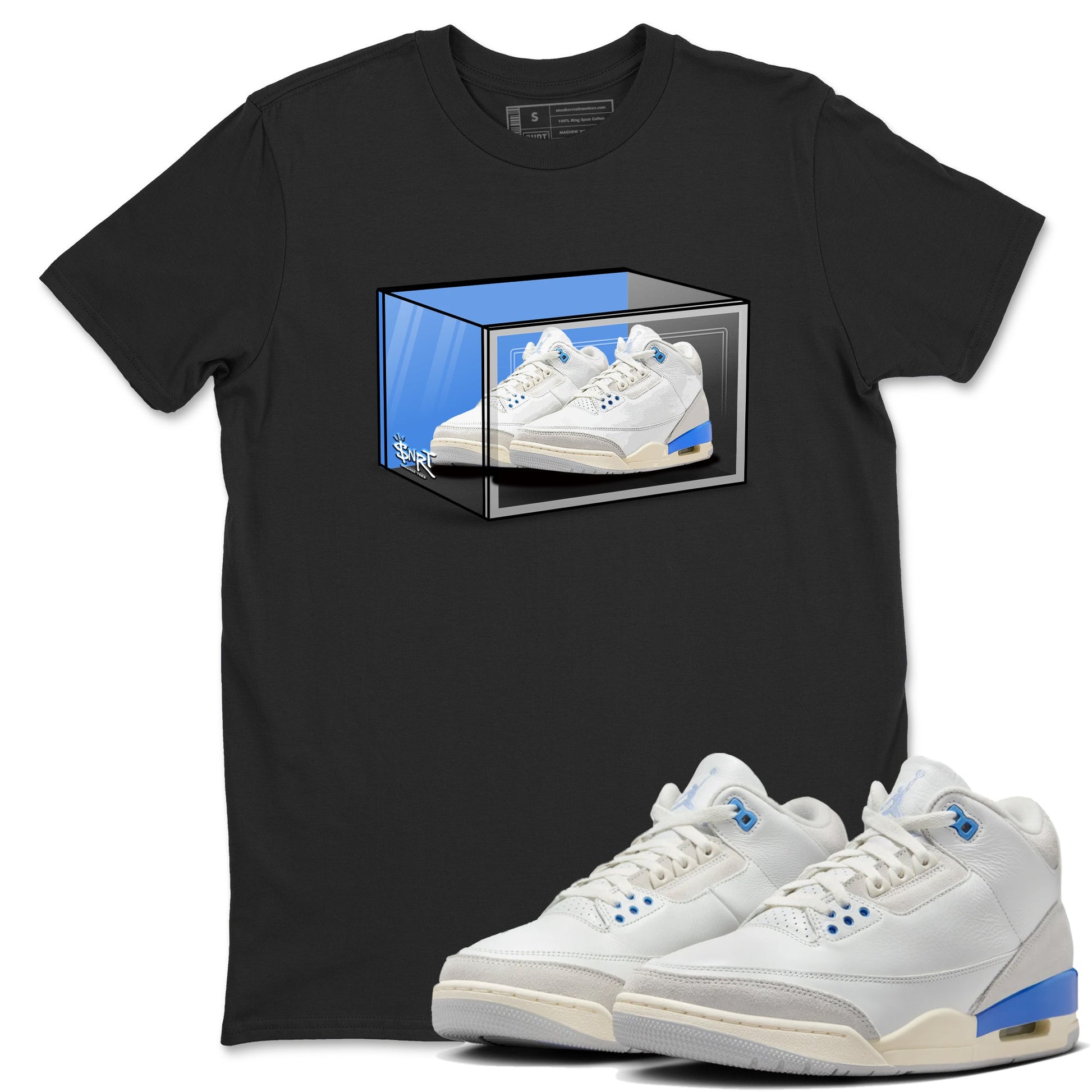 Air Jordan 3 Lucky Shorts shirts to match jordans Shoe Box sneaker match tees Air Jordan 3 Retro Lucky Shorts match shoes to clothes SNRT Sneaker Tees unisex cotton Black 1 shirts