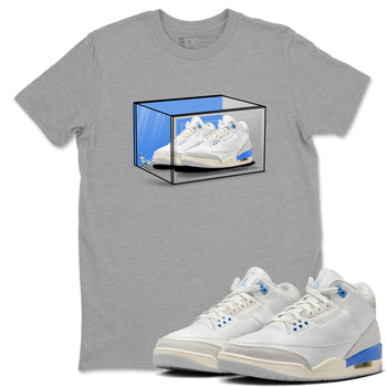 Air Jordan 3 Lucky Shorts shirts to match jordans Shoe Box sneaker match tees Air Jordan 3 Retro Lucky Shorts match shoes to clothes SNRT Sneaker Tees unisex cotton Heather Grey 1 shirts