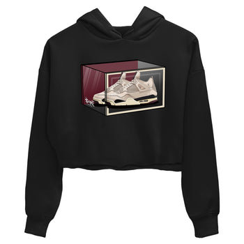 4s A Ma Maniere x Fossil Stone shirts to match jordans Shoe Box sneaker match tees Air Jordan 4 A Ma Maniere x Fossil Stone match shoes to clothes SNRT Sneaker Tees unisex cotton Black 2 crop tee