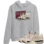 4s A Ma Maniere x Fossil Stone shirts to match jordans Shoe Box sneaker match tees Air Jordan 4 A Ma Maniere x Fossil Stone match shoes to clothes SNRT Sneaker Tees unisex cotton Heather Grey 1 shirts