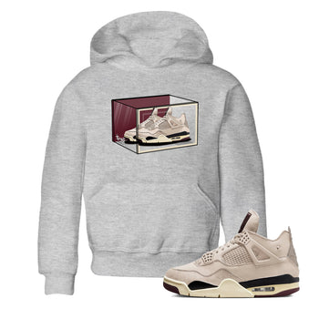 4s A Ma Maniere x Fossil Stone shirts to match jordans Shoe Box sneaker match tees Air Jordan 4 A Ma Maniere x Fossil Stone match shoes to clothes SNRT Sneaker Tees Youth Baby Heather Grey 1 tee