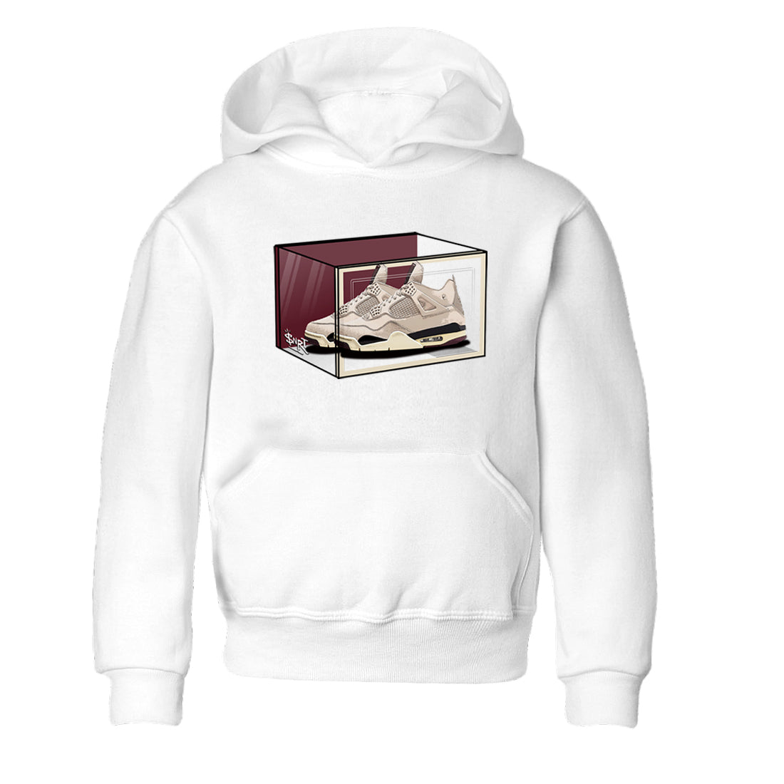 4s A Ma Maniere x Fossil Stone shirts to match jordans Shoe Box sneaker match tees Air Jordan 4 A Ma Maniere x Fossil Stone match shoes to clothes SNRT Sneaker Tees Youth Baby White 2 tee