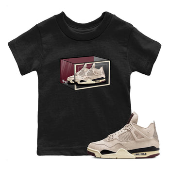 4s A Ma Maniere x Fossil Stone shirts to match jordans Shoe Box sneaker match tees Air Jordan 4 A Ma Maniere x Fossil Stone match shoes to clothes SNRT Sneaker Tees Youth Baby Black 1 tee