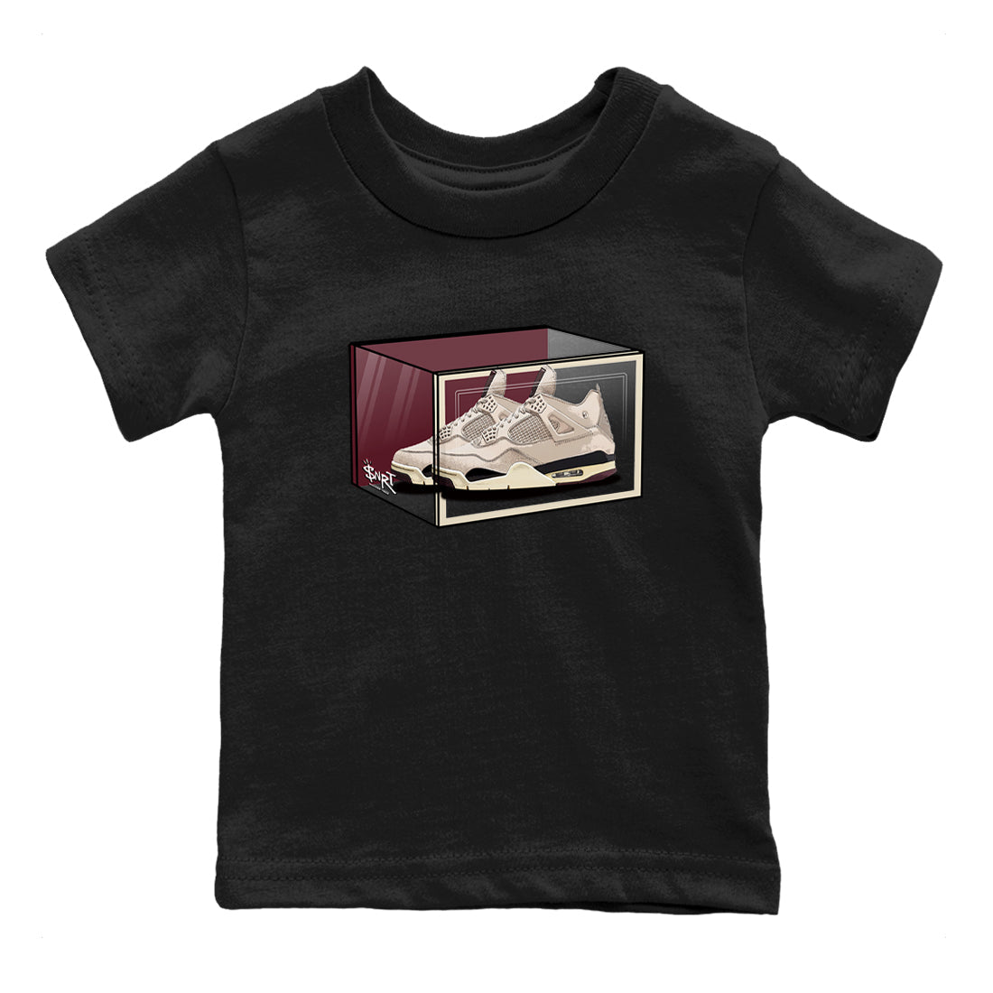 4s A Ma Maniere x Fossil Stone shirts to match jordans Shoe Box sneaker match tees Air Jordan 4 A Ma Maniere x Fossil Stone match shoes to clothes SNRT Sneaker Tees Youth Baby Black 2 tee