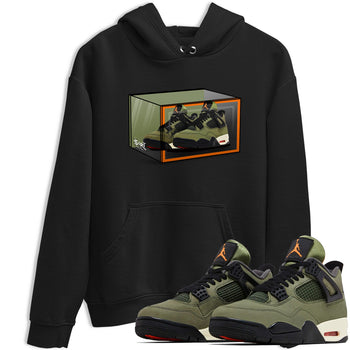 Sneaker match tees – Sneaker Tees To Match Undefeated inspired colorways Air Jordan 4 OG Olive Shoes  – Shoe Box Tee Black 1