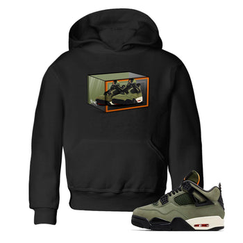 Sneaker match tees – Sneaker Tees To Match Undefeated inspired colorways Air Jordan 4 OG Olive Shoes  – Shoe Box Kids T-Shirt Black 1