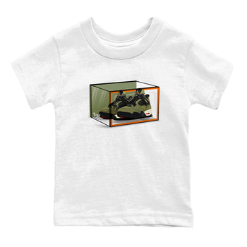 Sneaker match tees – Sneaker Tees To Match Undefeated inspired colorways Air Jordan 4 OG Olive Shoes  – Shoe Box Kids T-Shirt White 2
