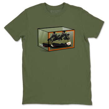 Sneaker match tees – Sneaker Tees To Match Undefeated inspired colorways Air Jordan 4 OG Olive Shoes  – Shoe Box Tee Military Green 2