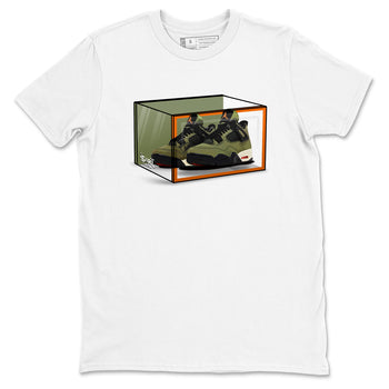 Sneaker match tees – Sneaker Tees To Match Undefeated inspired colorways Air Jordan 4 OG Olive Shoes  – Shoe Box Tee White 2