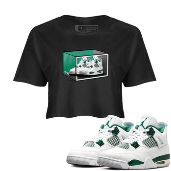 4s Oxidized Green shirts to match jordans Shoe Box sneaker match tees Air Jordan 4 Oxidized Green SNRT Sneaker Tees streetwear brand Black 1 crop tee