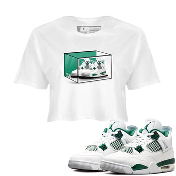 4s Oxidized Green shirts to match jordans Shoe Box sneaker match tees Air Jordan 4 Oxidized Green SNRT Sneaker Tees streetwear brand White 1 crop tee