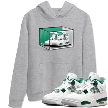 4s Oxidized Green shirts to match jordans Shoe Box sneaker match tees Air Jordan 4 Oxidized Green SNRT Sneaker Tees streetwear brand Heather Grey 1 unisex cotton tee