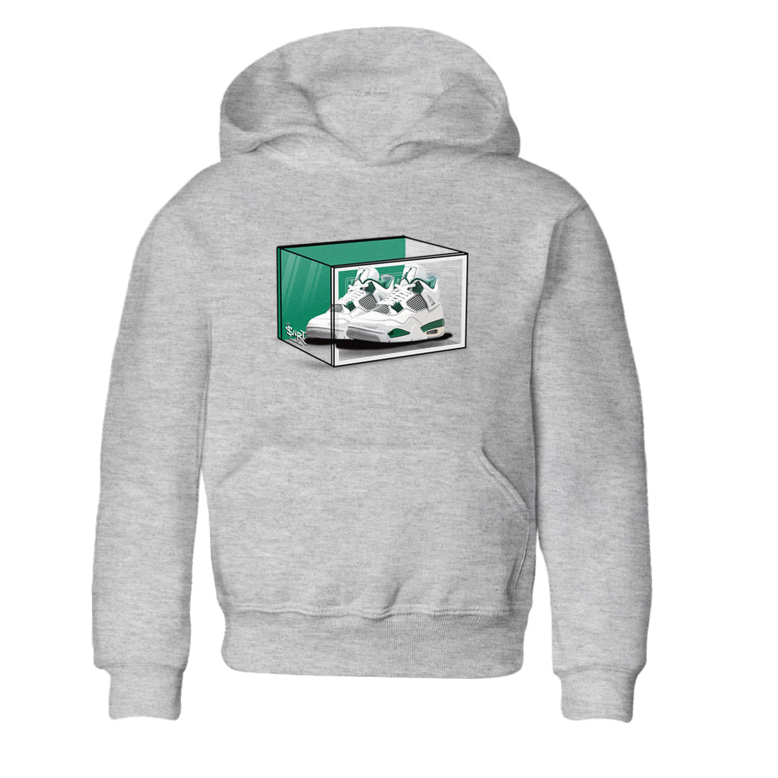 4s Oxidized Green shirts to match jordans Shoe Box sneaker match tees Air Jordan 4 Oxidized Green SNRT Sneaker Tees streetwear brand Baby and Youth Heather Grey 2 cotton tee