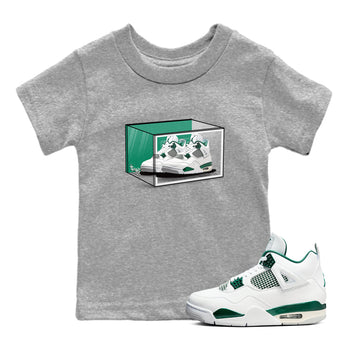 4s Oxidized Green shirts to match jordans Shoe Box sneaker match tees Air Jordan 4 Oxidized Green SNRT Sneaker Tees streetwear brand Baby and Youth Heather Grey 1 cotton tee