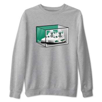 4s Oxidized Green shirts to match jordans Shoe Box sneaker match tees Air Jordan 4 Oxidized Green SNRT Sneaker Tees streetwear brand Heather Grey 2 unisex cotton tee