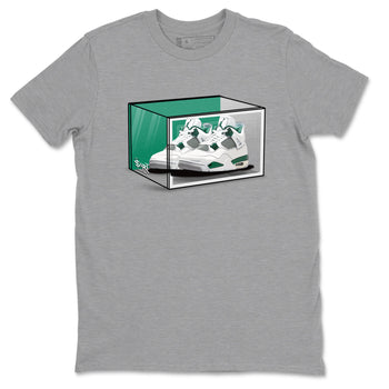 4s Oxidized Green shirts to match jordans Shoe Box sneaker match tees Air Jordan 4 Oxidized Green SNRT Sneaker Tees streetwear brand Heather Grey 2 unisex cotton tee