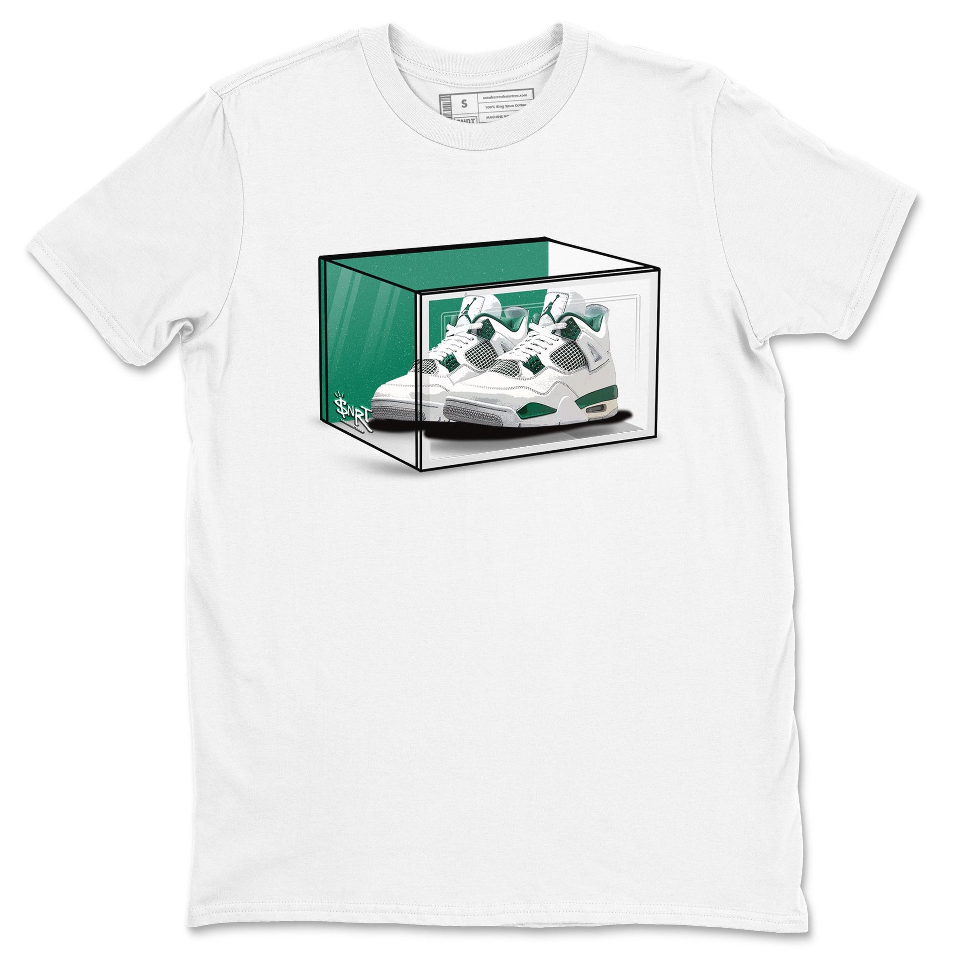 4s Oxidized Green shirts to match jordans Shoe Box sneaker match tees Air Jordan 4 Oxidized Green SNRT Sneaker Tees streetwear brand White 2 unisex cotton tee