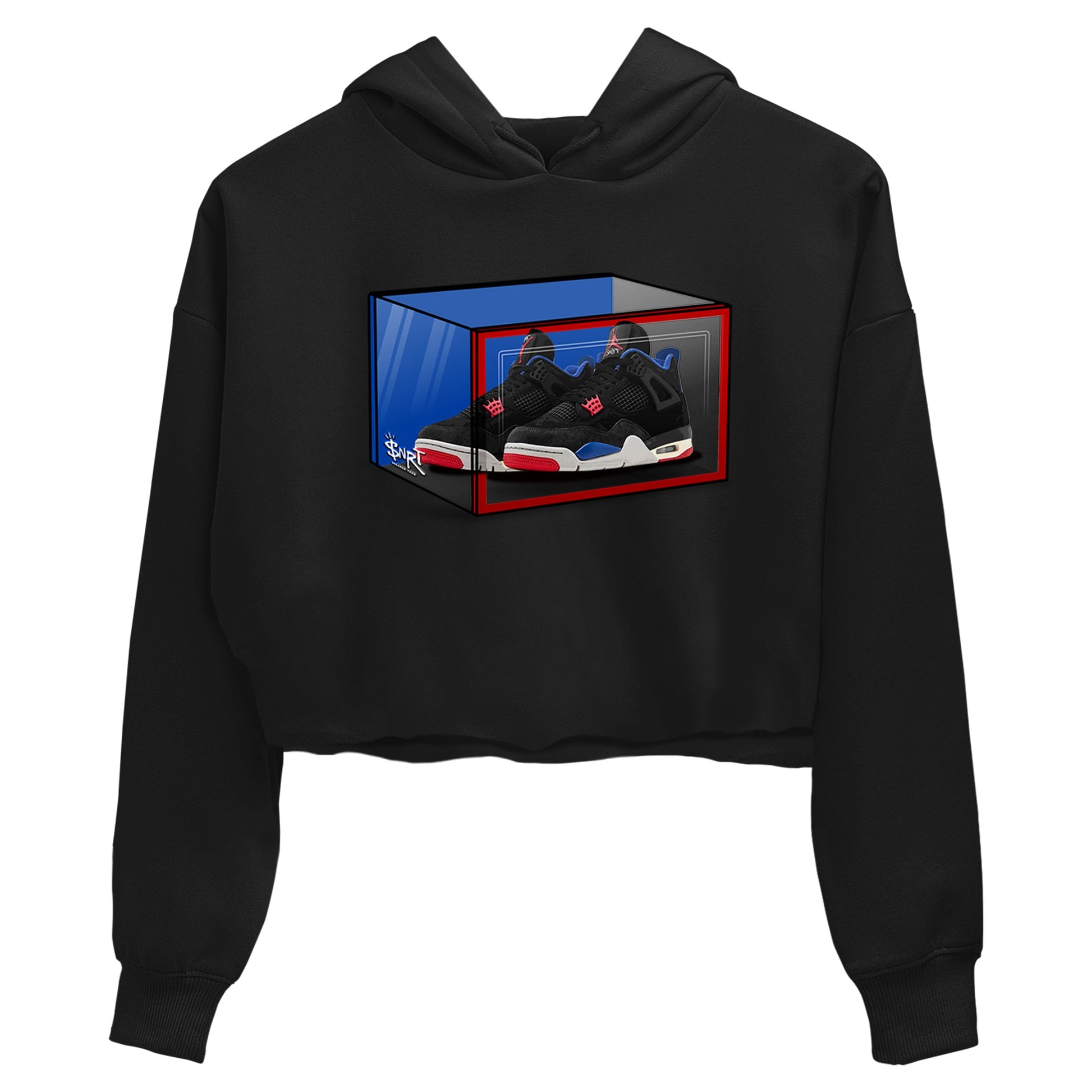 Sneaker match tees – Sneaker Tees To Match Jordan 4 Retro Rare Air Shoes – Shoe Box Crop T-Shirt Black 2