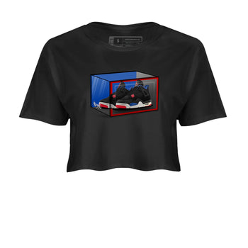 Sneaker match tees – Sneaker Tees To Match Jordan 4 Retro Rare Air Shoes – Shoe Box Crop T-Shirt Black 2