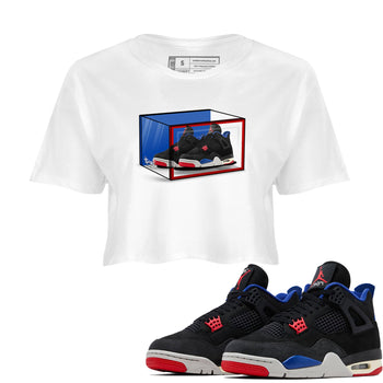 Sneaker match tees – Sneaker Tees To Match Jordan 4 Retro Rare Air Shoes – Shoe Box Crop T-Shirt White 1