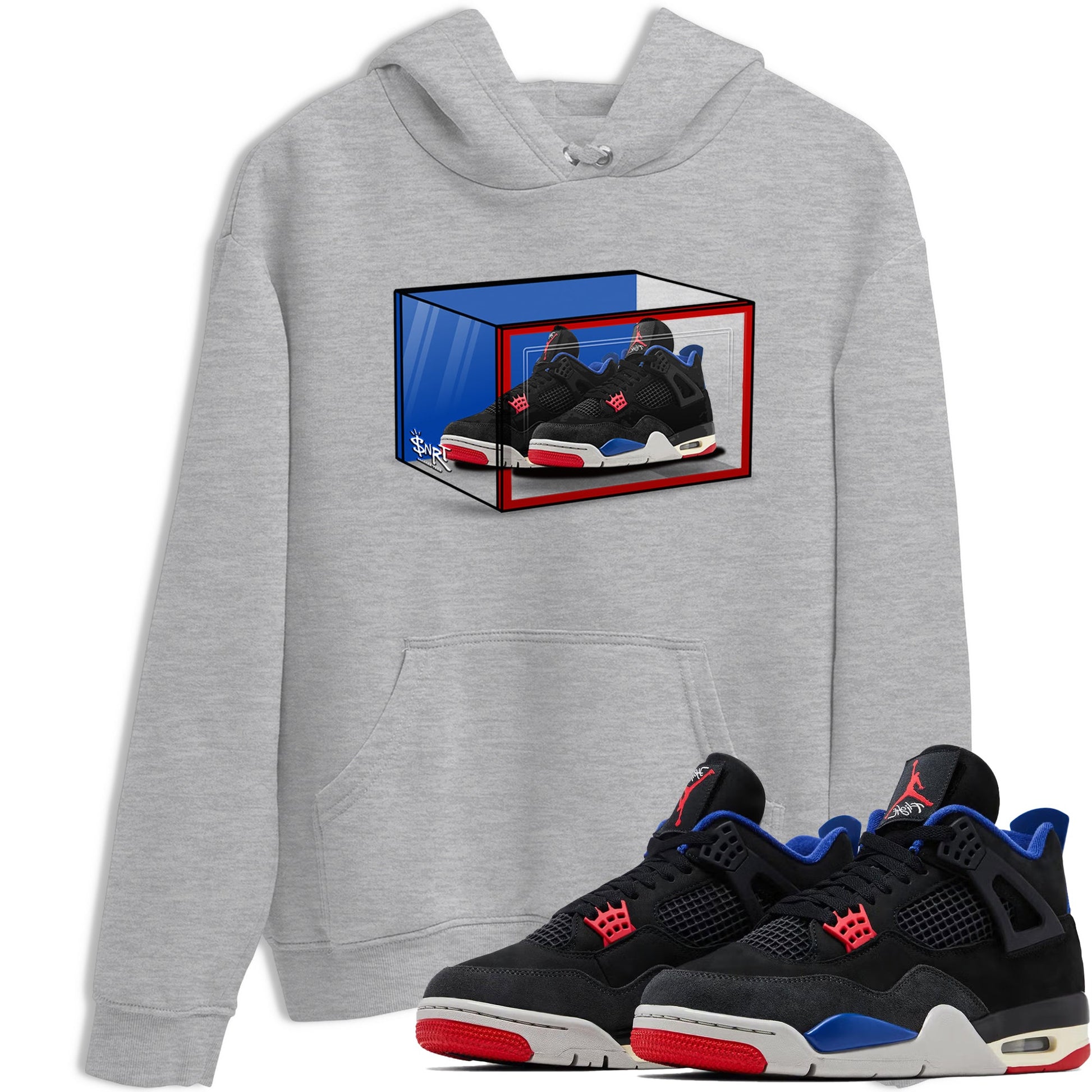 Sneaker match tees – Sneaker Tees To Match Jordan 4 Retro Rare Air Shoes – Shoe Box Tee Heather Grey 1