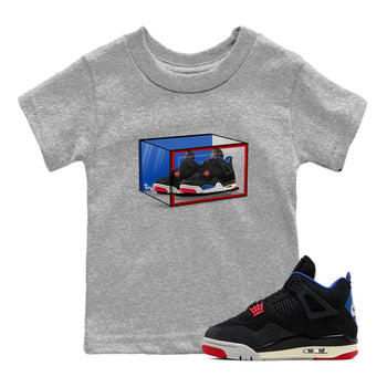 Sneaker match tees – Sneaker Tees To Match Jordan 4 Retro Rare Air Shoes – Shoe Box Kids T-Shirt Heather Grey 1