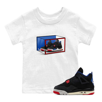 Sneaker match tees – Sneaker Tees To Match Jordan 4 Retro Rare Air Shoes – Shoe Box Kids T-Shirt White 1