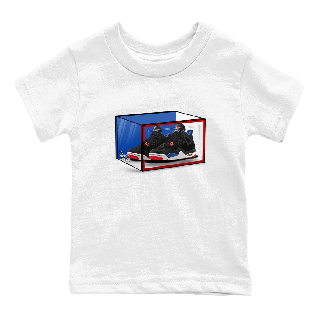 Sneaker match tees – Sneaker Tees To Match Jordan 4 Retro Rare Air Shoes – Shoe Box Kids T-Shirt White 2