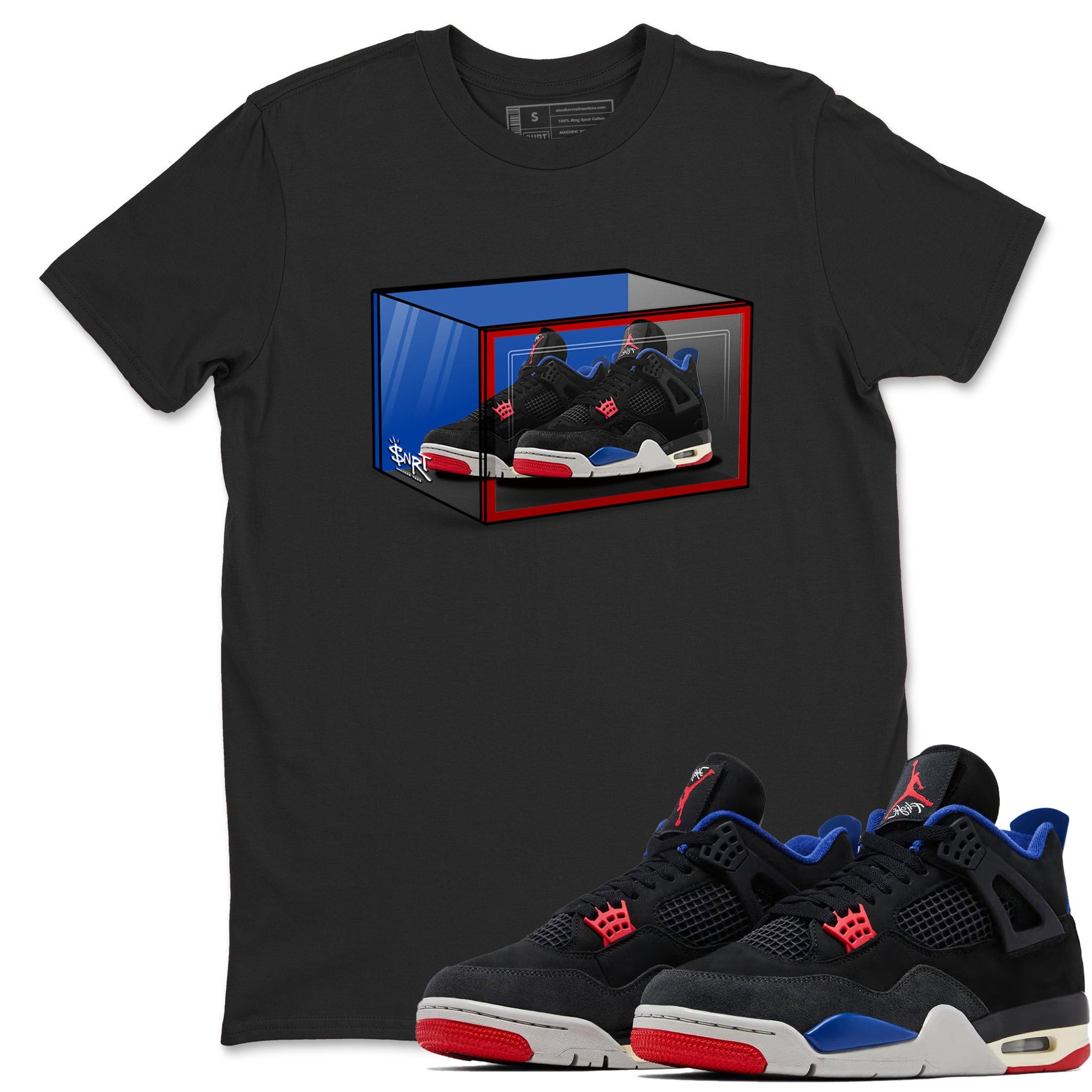 Sneaker match tees – Sneaker Tees To Match Jordan 4 Retro Rare Air Shoes – Shoe Box Tee Black 1