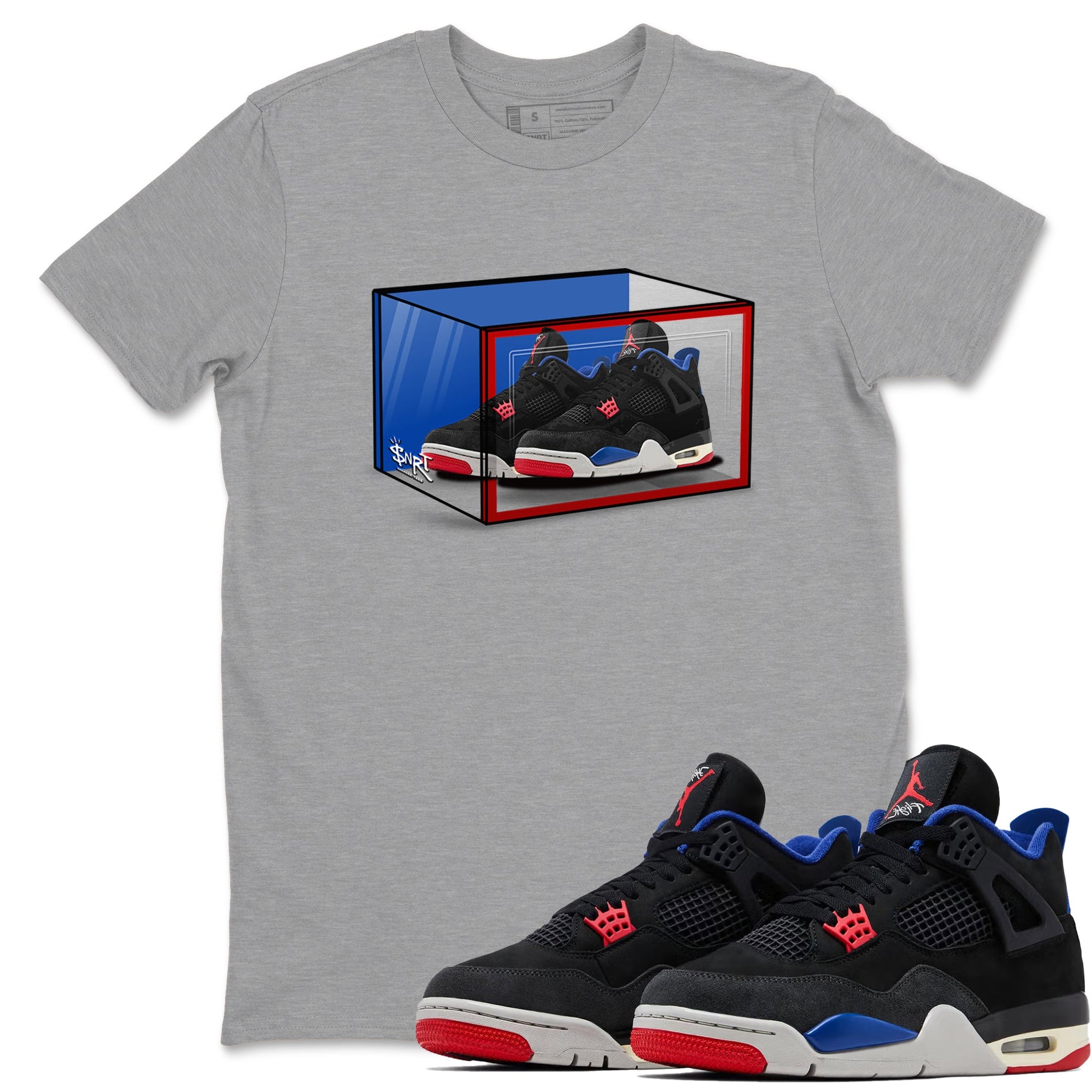 Sneaker match tees – Sneaker Tees To Match Jordan 4 Retro Rare Air Shoes – Shoe Box Tee Heather Grey 1