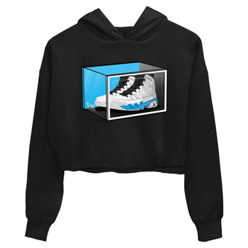 AJ9 Powder Blue shirt to match jordans Shoe Box sneaker tees Air Jordan 9 Retro Powder Blue SNRT Sneaker Release Tees Black 2 crop length shirt