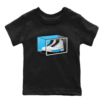 AJ9 Powder Blue shirt to match jordans Shoe Box sneaker tees Air Jordan 9 Retro Powder Blue SNRT sneaker release tees baby toddler Black 2 cotton Shirt