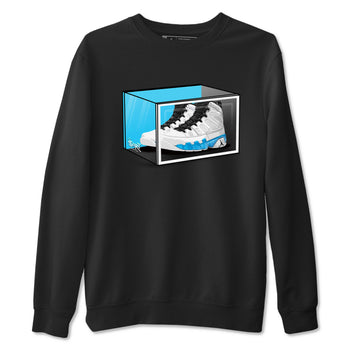 AJ9 Powder Blue shirt to match jordans Shoe Box sneaker tees Air Jordan 9 Retro Powder Blue SNRT Sneaker Release Tees unisex cotton Black 2 crew neck shirt