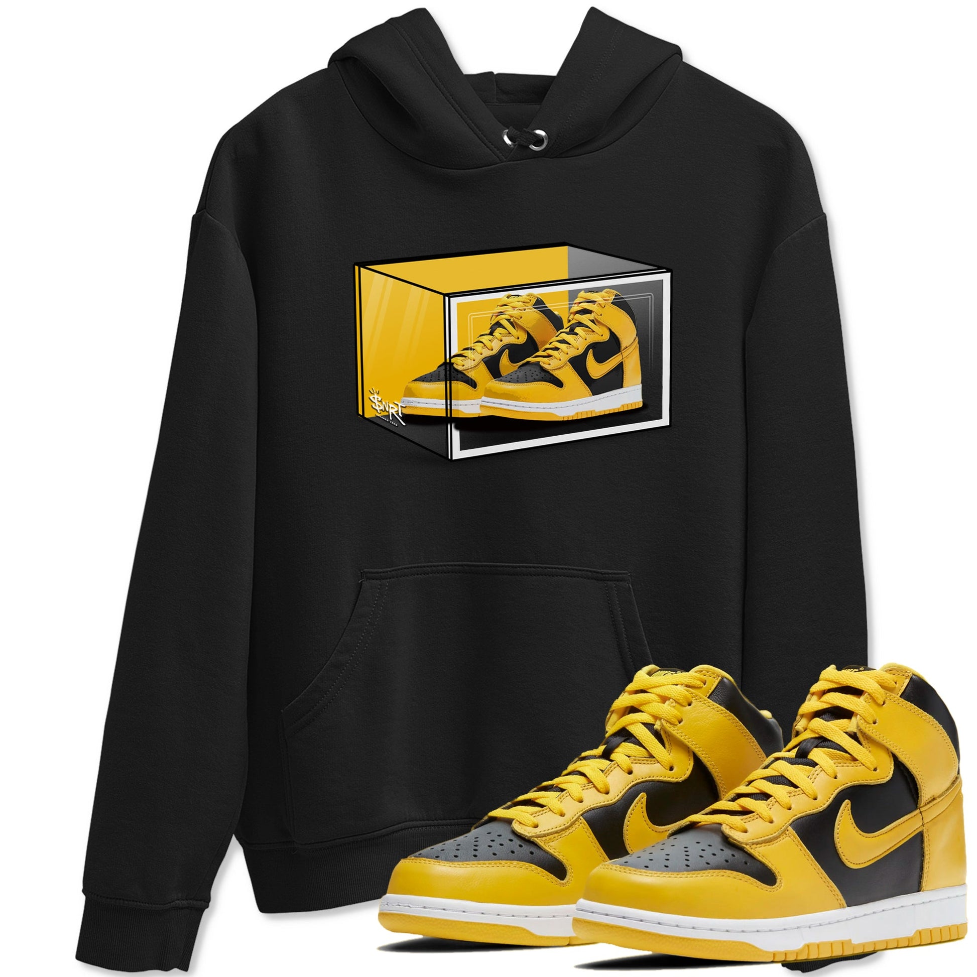 Dunk High Pollen Shirts To Match Jordans Shoe Box sneaker match tees Dunk High Iowa Tee SNRT Sneaker Release Tees unisex cotton Black 1 crew neck shirts