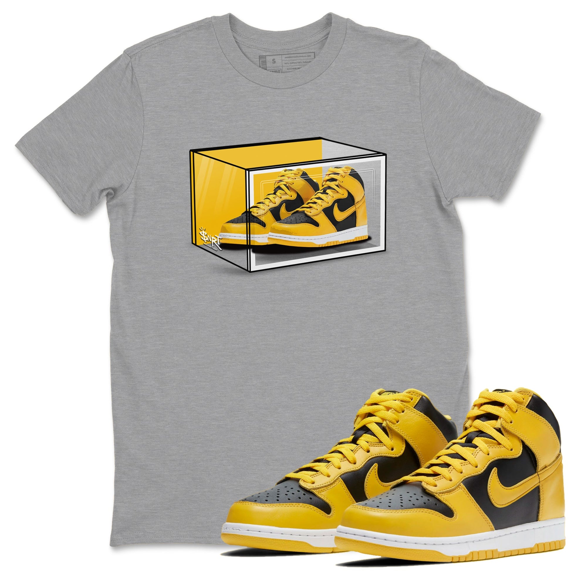 Dunk High Pollen Shirts To Match Jordans Shoe Box sneaker match tees Dunk High Iowa Tee SNRT Sneaker Release Tees unisex cotton Heather Grey 1 crew neck shirts