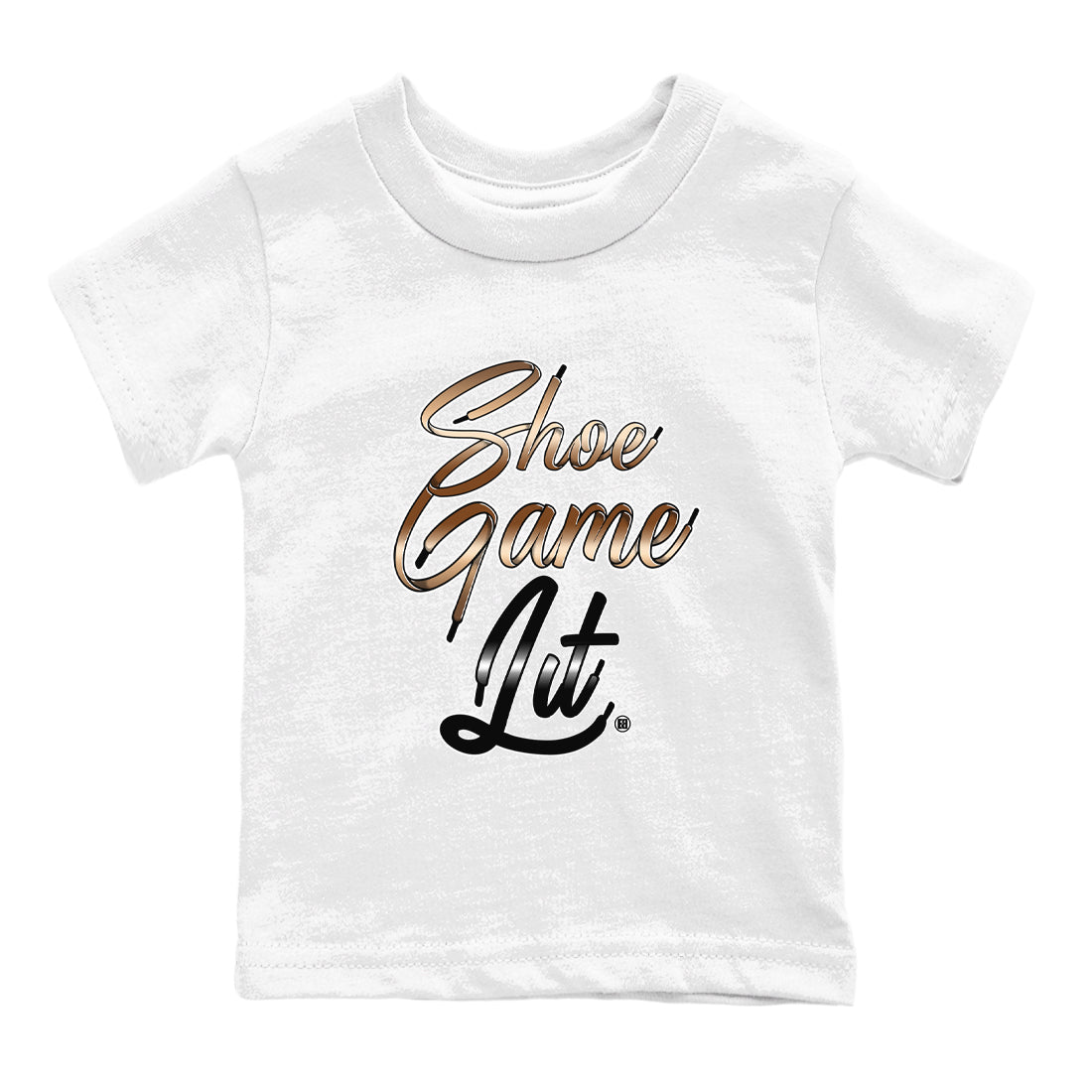 Foams One Metallic Copper shirts to match jordans Shoe Game Lit Shoe Lace sneaker match tees Air Foamposite One Metallic Copper match shoes to clothes SNRT Sneaker Tees Youth Baby White 2 tee