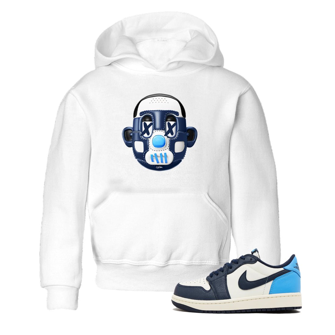 1s Obsidian shirts to match jordans Shoe Head sneaker match tees Air Jordan 1 Low OG Obsidian match shoes to clothes SNRT Sneaker Tees Youth Baby White 1 tee