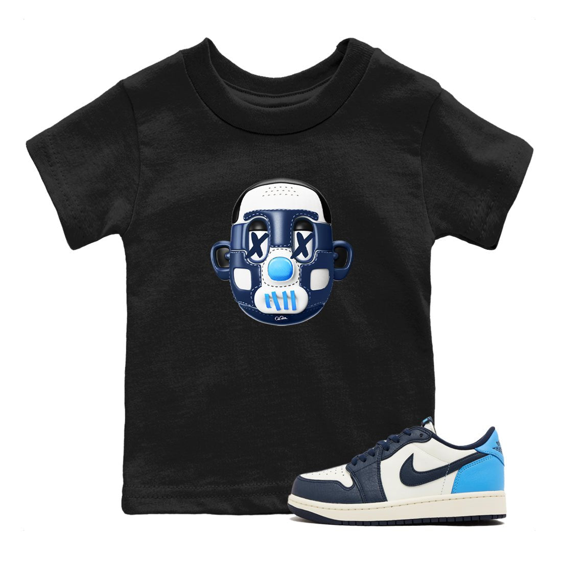 1s Obsidian shirts to match jordans Shoe Head sneaker match tees Air Jordan 1 Low OG Obsidian match shoes to clothes SNRT Sneaker Tees Youth Baby Black 1 tee