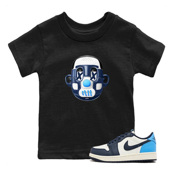 1s Obsidian shirts to match jordans Shoe Head sneaker match tees Air Jordan 1 Low OG Obsidian match shoes to clothes SNRT Sneaker Tees Youth Baby Black 1 tee