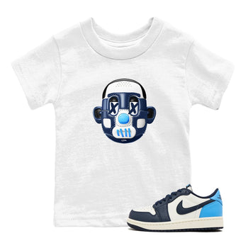 1s Obsidian shirts to match jordans Shoe Head sneaker match tees Air Jordan 1 Low OG Obsidian match shoes to clothes SNRT Sneaker Tees Youth Baby White 1 tee