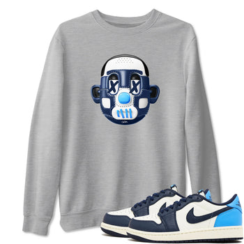1s Obsidian shirts to match jordans Shoe Head sneaker match tees Air Jordan 1 Low OG Obsidian match shoes to clothes SNRT Sneaker Tees unisex cotton Heather Grey 1 shirts