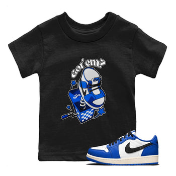 AJ1 Game Royal shirt to match jordans Shoe In The Box sneaker tees Air Jordan 1 Game Royal SNRT sneaker release tees baby toddler Black 1 cotton Shirt
