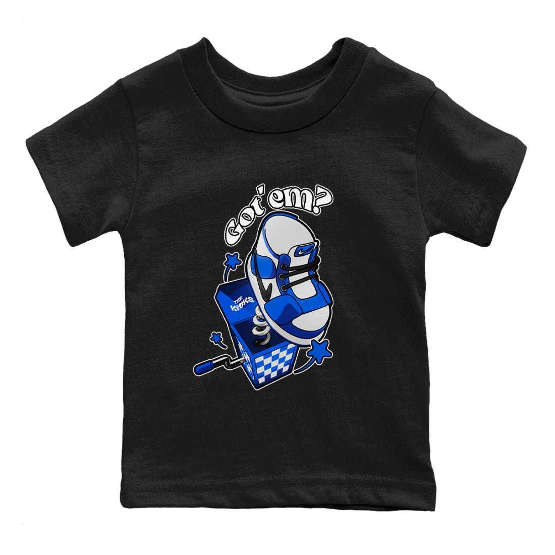 AJ1 Game Royal shirt to match jordans Shoe In The Box sneaker tees Air Jordan 1 Game Royal SNRT sneaker release tees baby toddler Black 2 cotton Shirt