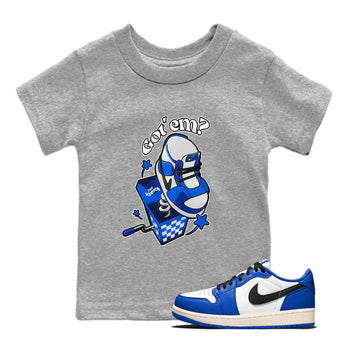 AJ1 Game Royal shirt to match jordans Shoe In The Box sneaker tees Air Jordan 1 Game Royal SNRT sneaker release tees baby toddler Heather Grey 1 cotton Shirt
