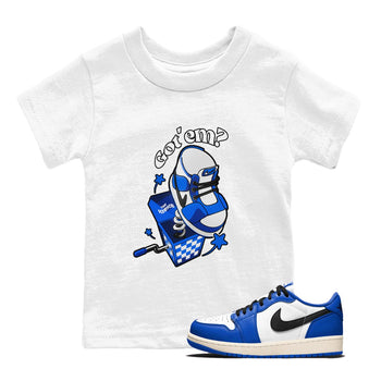 AJ1 Game Royal shirt to match jordans Shoe In The Box sneaker tees Air Jordan 1 Game Royal SNRT sneaker release tees baby toddler White 1 cotton Shirt