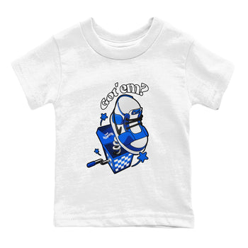 AJ1 Game Royal shirt to match jordans Shoe In The Box sneaker tees Air Jordan 1 Game Royal SNRT sneaker release tees baby toddler White 2 cotton Shirt