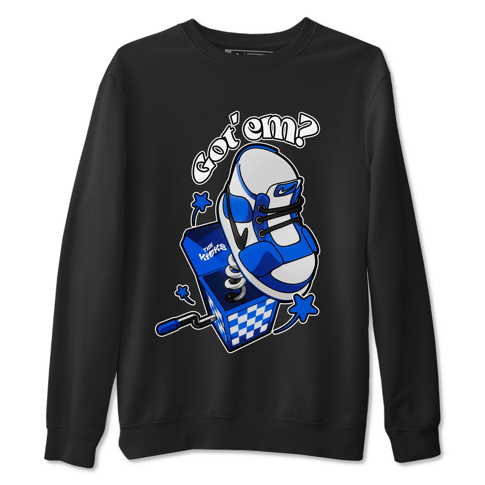 AJ1 Game Royal shirt to match jordans Shoe In The Box sneaker tees Air Jordan 1 Game Royal SNRT Sneaker Release Tees unisex cotton Black 2 crew neck shirt