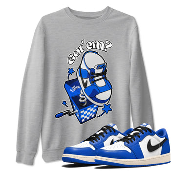 AJ1 Game Royal shirt to match jordans Shoe In The Box sneaker tees Air Jordan 1 Game Royal SNRT Sneaker Release Tees unisex cotton Heather Grey 1 crew neck shirt